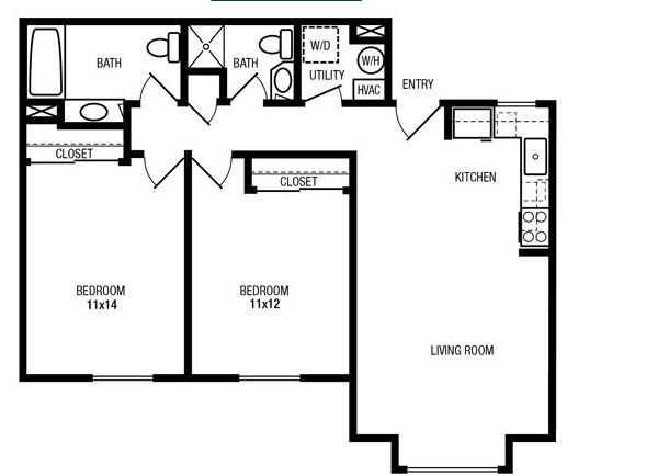 2BR/2BA - Glacier Point Apartments