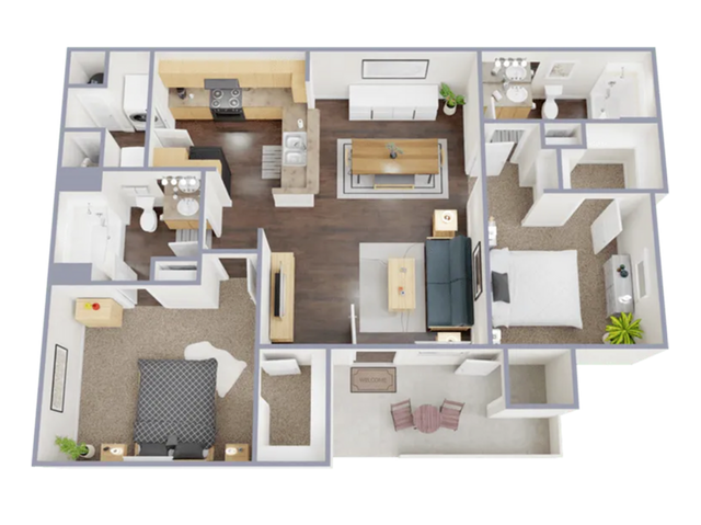 2 Bedroom, 1 Bathroom - Crescent Village