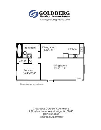 1BR/1BA - Crossroads Gardens