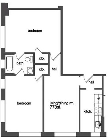 2BR/1BA - The Shelburne Apartments