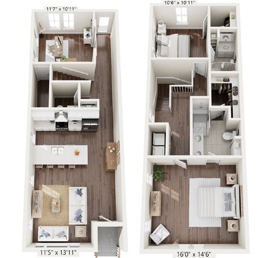 3 BR Easton 1523 Sq Ft - Porchlight East Hill