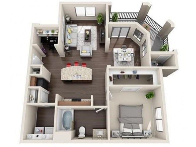 Newly Renovated, 955sqft, 1 bedroom/1 bathroom - Lunaire at Estrella