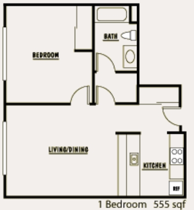 1BR/1BA - Bellevue Olive Apartments