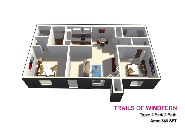 Two Bed / Two Bath - Trails of Windfern