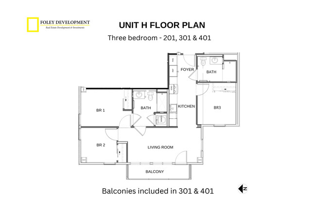 PLAN H - 01 - 3BR 2BA - Asano on Ivy