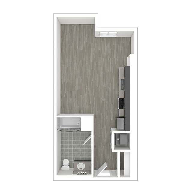 S3 - Studio Floor Plan - 425 SF - Catalina West Adams