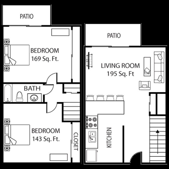 The Crossroads Townhouse 2BR/1BA 846 - ASU Crossroads