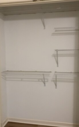 Double door spacious closet with shelving - 535 W Glenn Ave