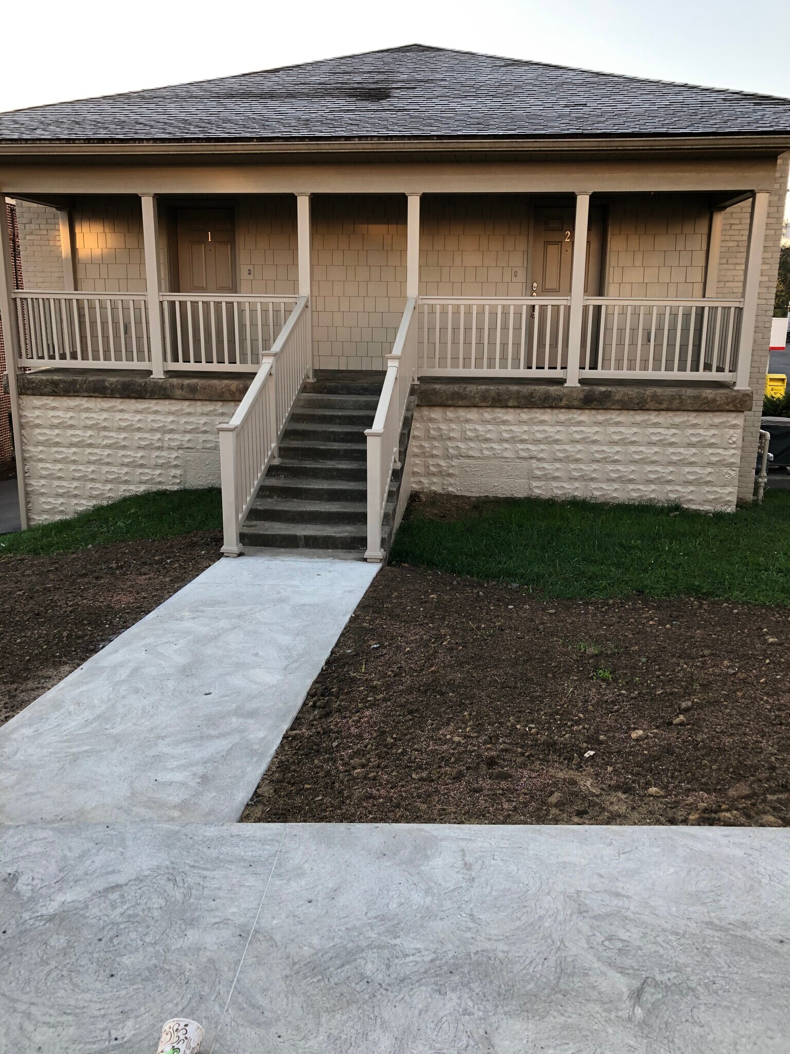 Entry from concrete parking area - 914 Morgantown Ave