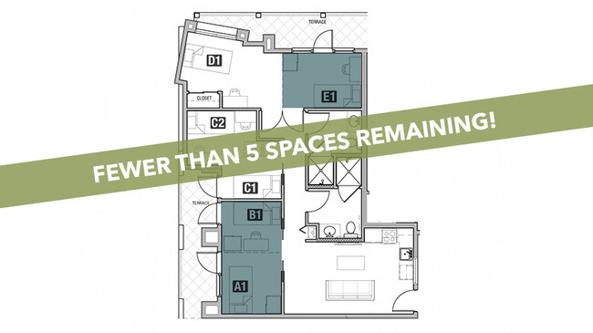 5x2 B Single Balcony - Fewer Than 5 Spaces Remaining! - Student | Icon