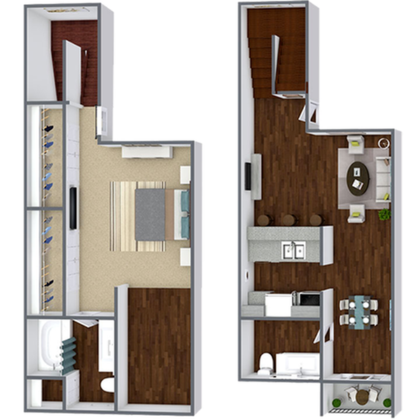 one bedroom one bath floor plan - Lexington Apartment Homes