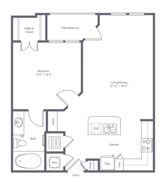 1 bedroom 1 bath apartment with dining area, private patio and 706 square feet - Park Central at Flower Mound