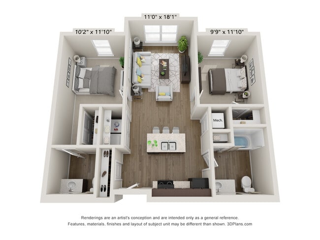 2 Bedroom - Wayne Lofts