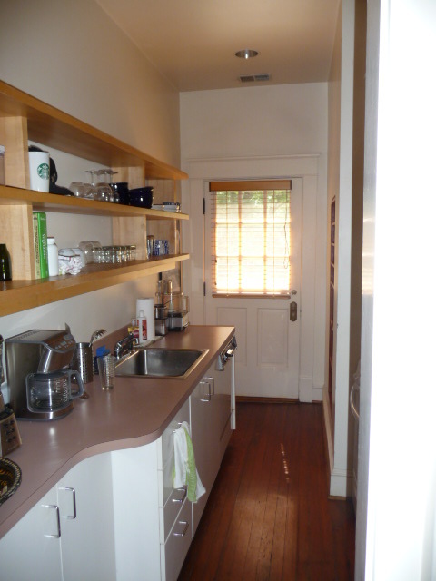 Galley Kitchen with rear entrance door - 18 Avery Dr NE