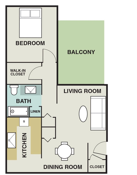 1 Bedroom / 1 Bath - Carmel Manor