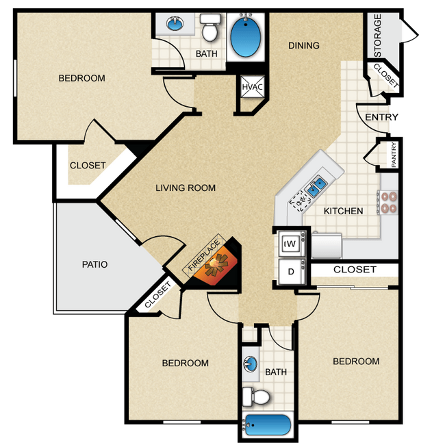 Floorplan - Wade Crossing Apartment Homes