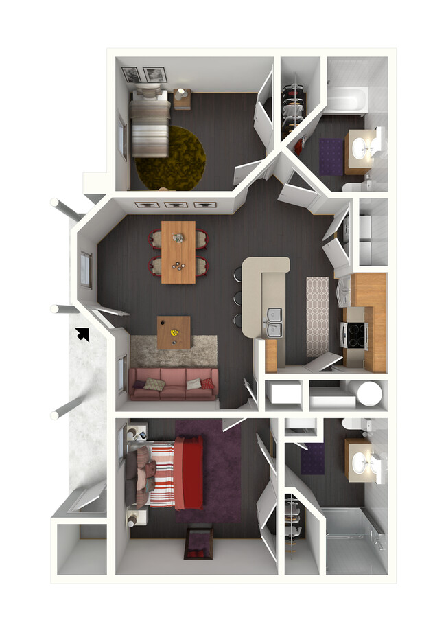 3D Furnished View - Winfield Estates Apartments