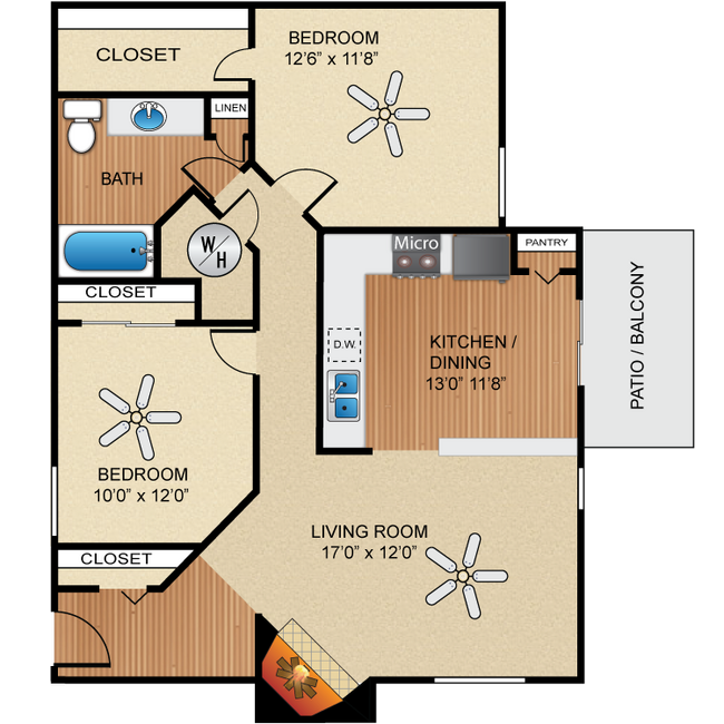 Floorplan - Deerfield Apartment Homes