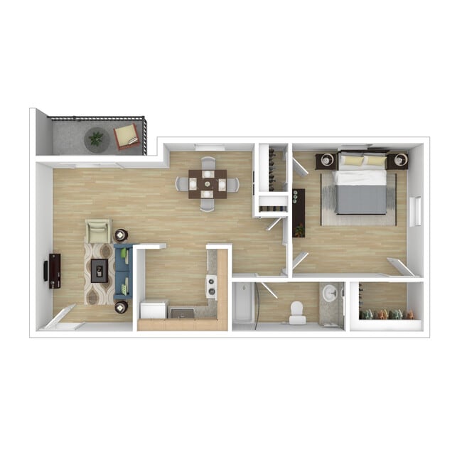 One Bedroom - Oak Hollow Apartments