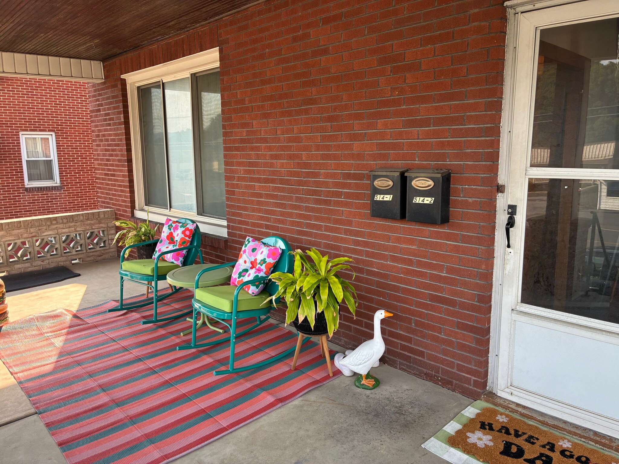 You are free to decorate front porch (past tenant's) - 514 Electric Ave