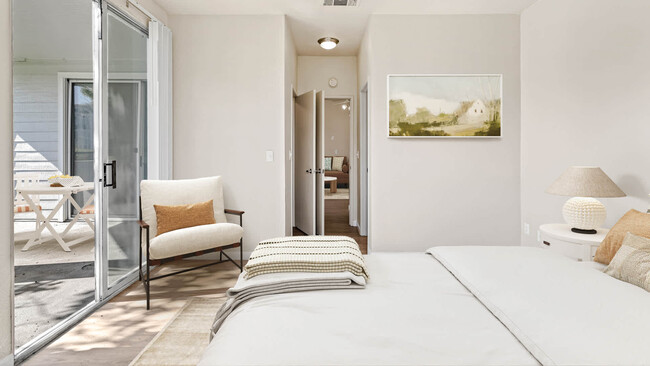 Bedroom with Hard Surface Flooring - Schooner Bay Apartment Homes