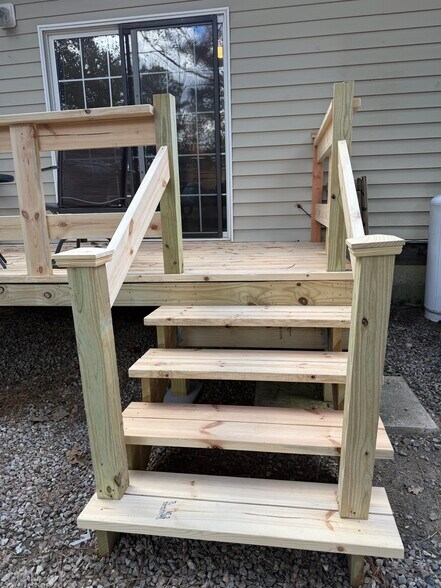 Brand new stairs to the private apartment - 718 Dogwood Hill Ln