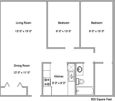 2BR/1BA - Bradbury Apartments