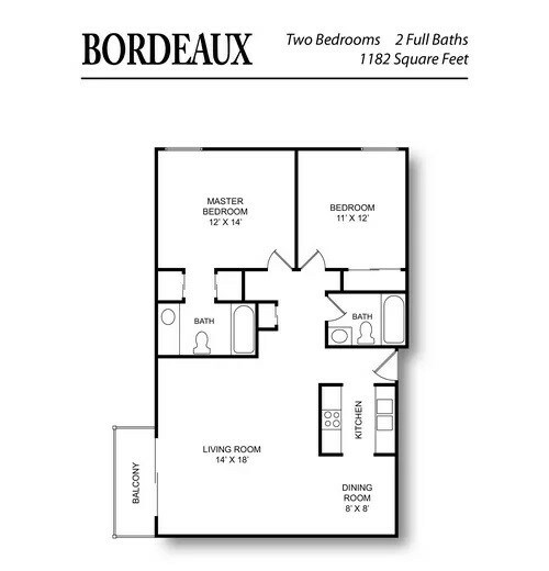 Chateau Floor Plan - Bordeaux 1182 sq. ft..jpg - Chateau in the Woods