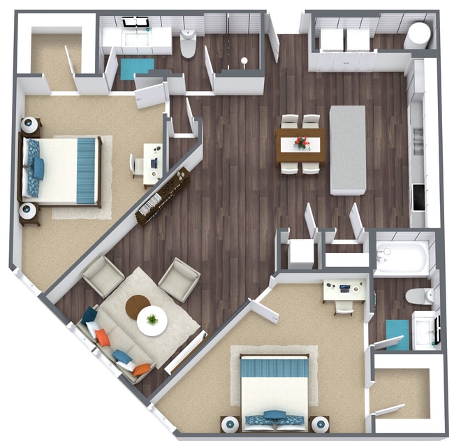 Hartland - B3a unit - Level 1 - 3D Floor Plan.png - Hartland Station