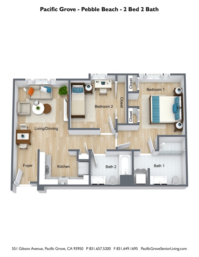 Floorplan - Pacific Grove - 55+ Senior Apartments