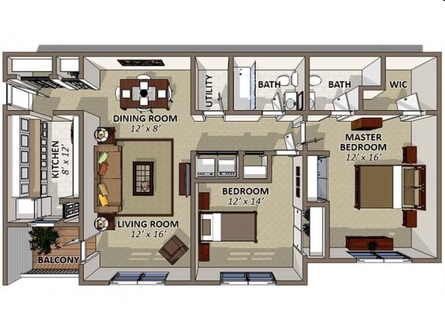 2BR/2BA - Honeytree Apartments