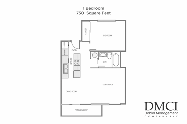 One Bedroom - 750 Square Feet - Chambers Pointe Apartments