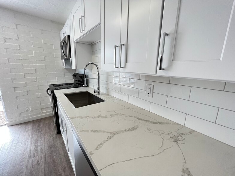 Remodeled kitchen view - Palisade Flats- Stunning Renovations