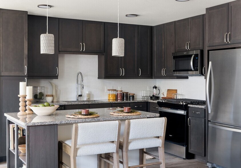 Kitchen Island with Pull-Up Bar Seating* - Modera Six Pines