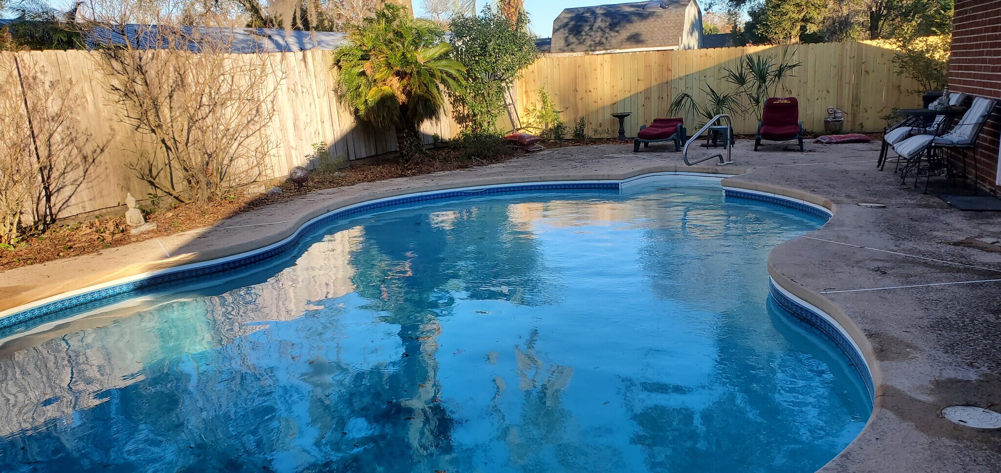 Pool area with new fencing - 2620 Moody Ave