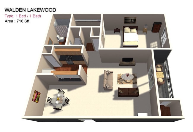 One Bed / One Bath - Walden Lakewood