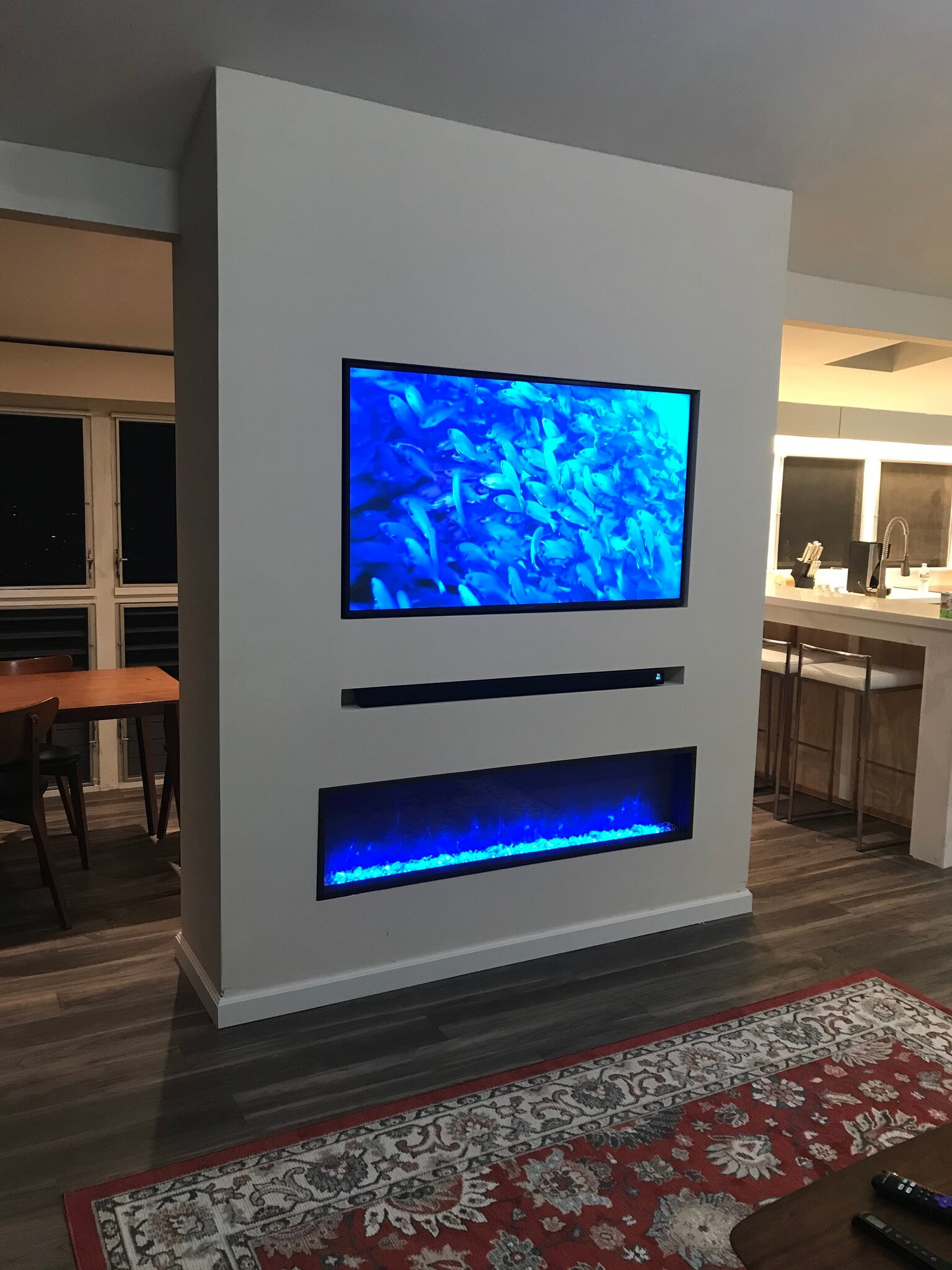 Main space was recently renovated with Large screen TV & sound bar, electric fireplace below. - 3321 Anoai Pl