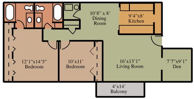 Floorplan - Abbey Lane Apartments