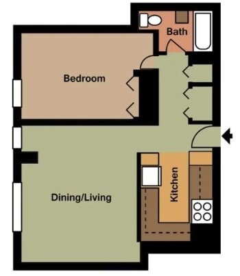 1 Bedroom Layout - Capitol Green