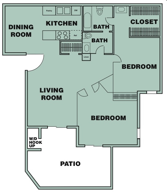 2BR/1BA - Meadowood Apartments