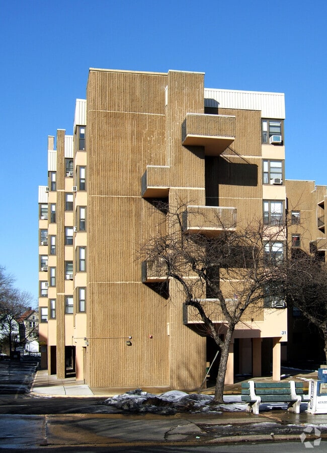 View from the southwest - Wetmore Towers