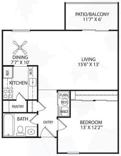 1 Bedroom/1 Bathroom 700 Square Feet - Running Creek