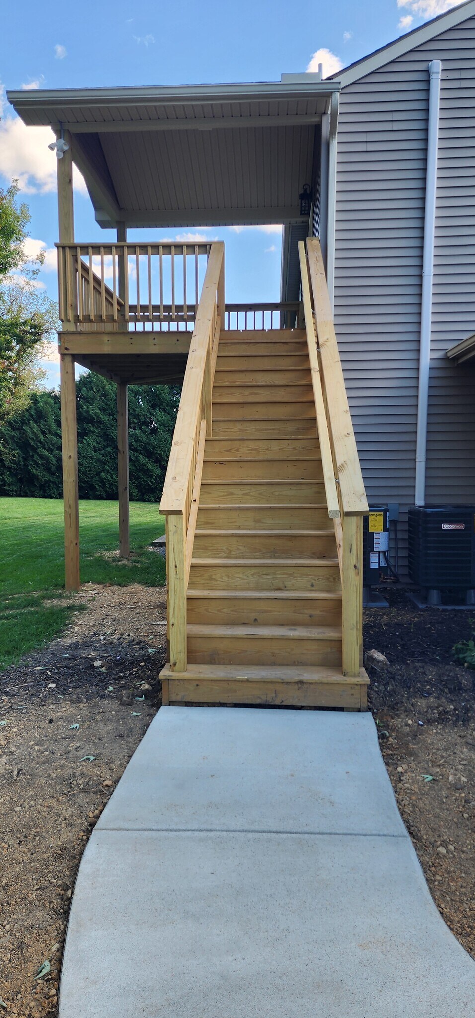 Deck steps to the 2nd floor apartment - 30 Edgewood Dr