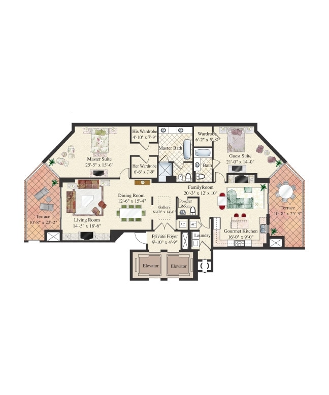 2BR/2.5BA - Las Olas River House