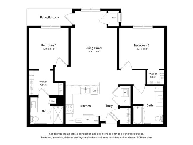 Floorplan - The Fern 55+ Apartments
