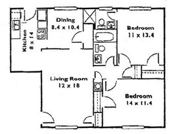 2BR/2BA (B) - The Vue at Claudette Townhomes & Apartments