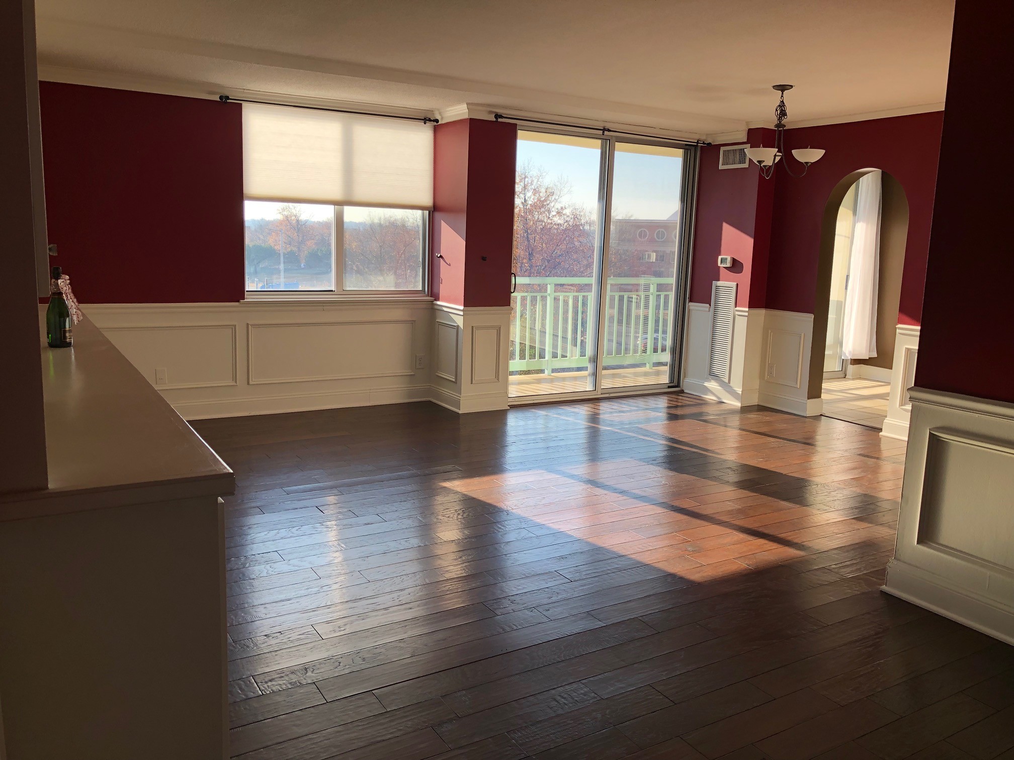 Unfurnished (now grey wall) Living and dining area (now painted neutral color) - 501 Slaters Ln