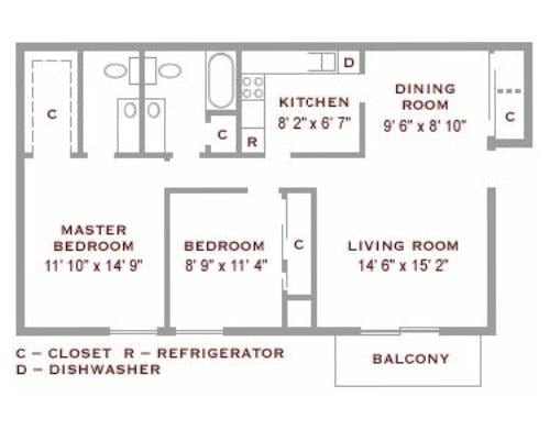 2 bed 1.5 bath - Pheasant Run Apartments