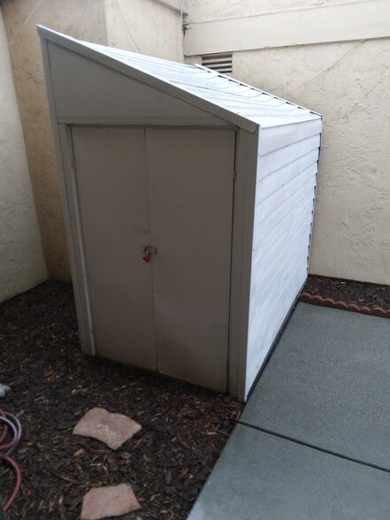 Storage Shed in Private Patio - 5 Del Prado Cir