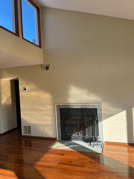 Wood burning fireplace in living room - 7511 N Edgewater Ave